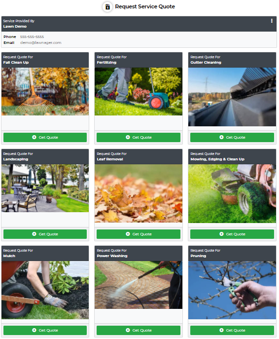 Customer Requesting Lawn Care Services using Lawnager Home