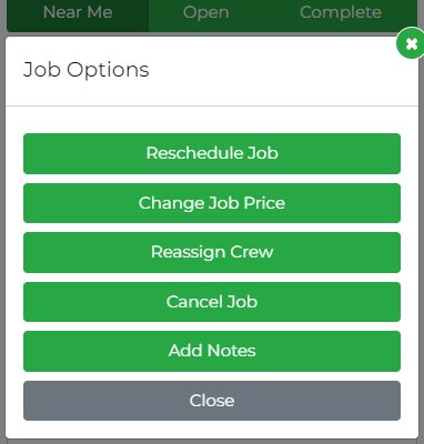 Job Options - making on the spot job changes