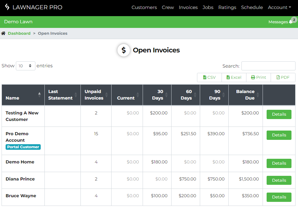 Lawnager Open Invoice Interface