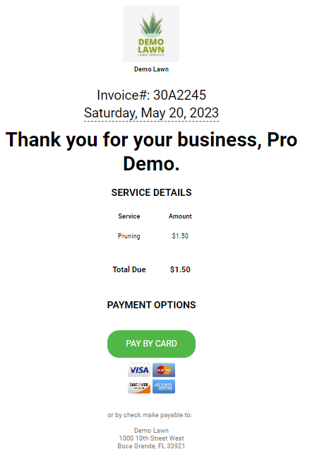 Lawn Care Service Invoice - Bill Pay