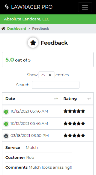 Managing Customer Feedback with Lawnager Pro