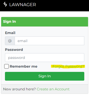 Forgot password link