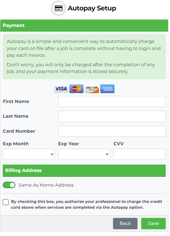 Updating your credit card on file